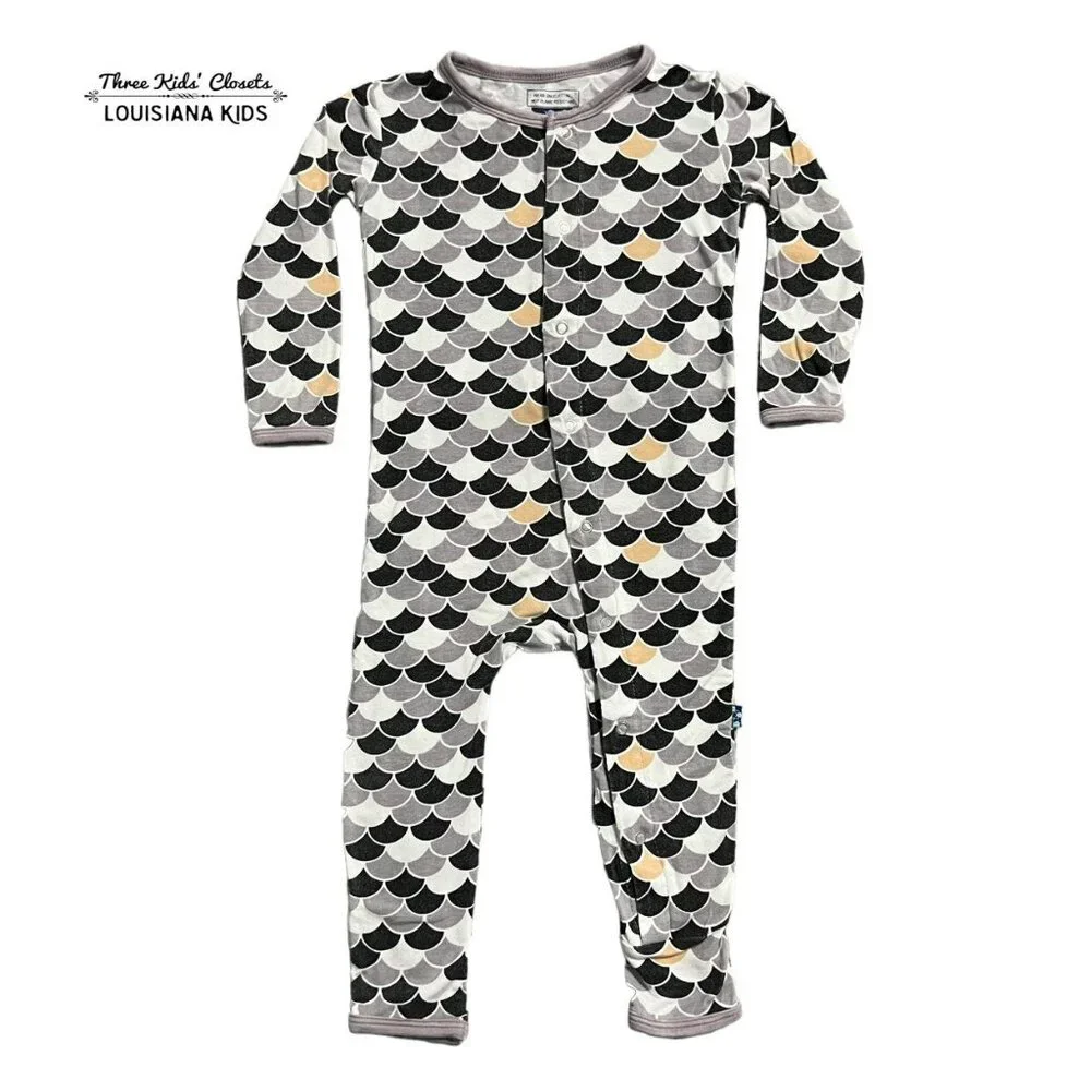 Kickee Pants 12-18m Bamboo Midnight Scales Coverall